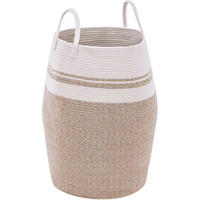 WÄSCHEKORB geflochten Baumwolle Braun Streifen 105L - Multicolor, Textil (38/50/38cm)