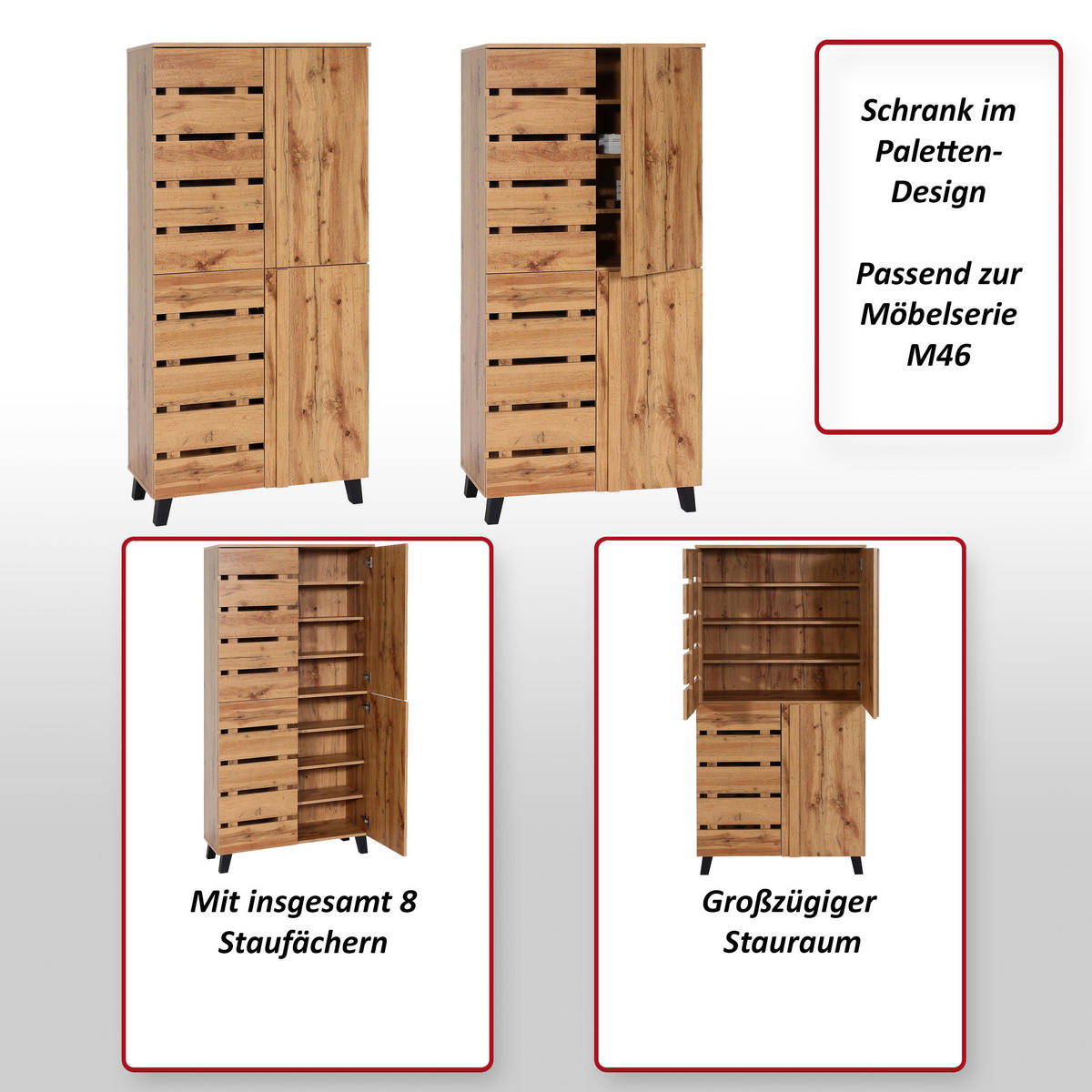 SCHRANK Braun - Braun, Holz (80/162/32cm) - MCW