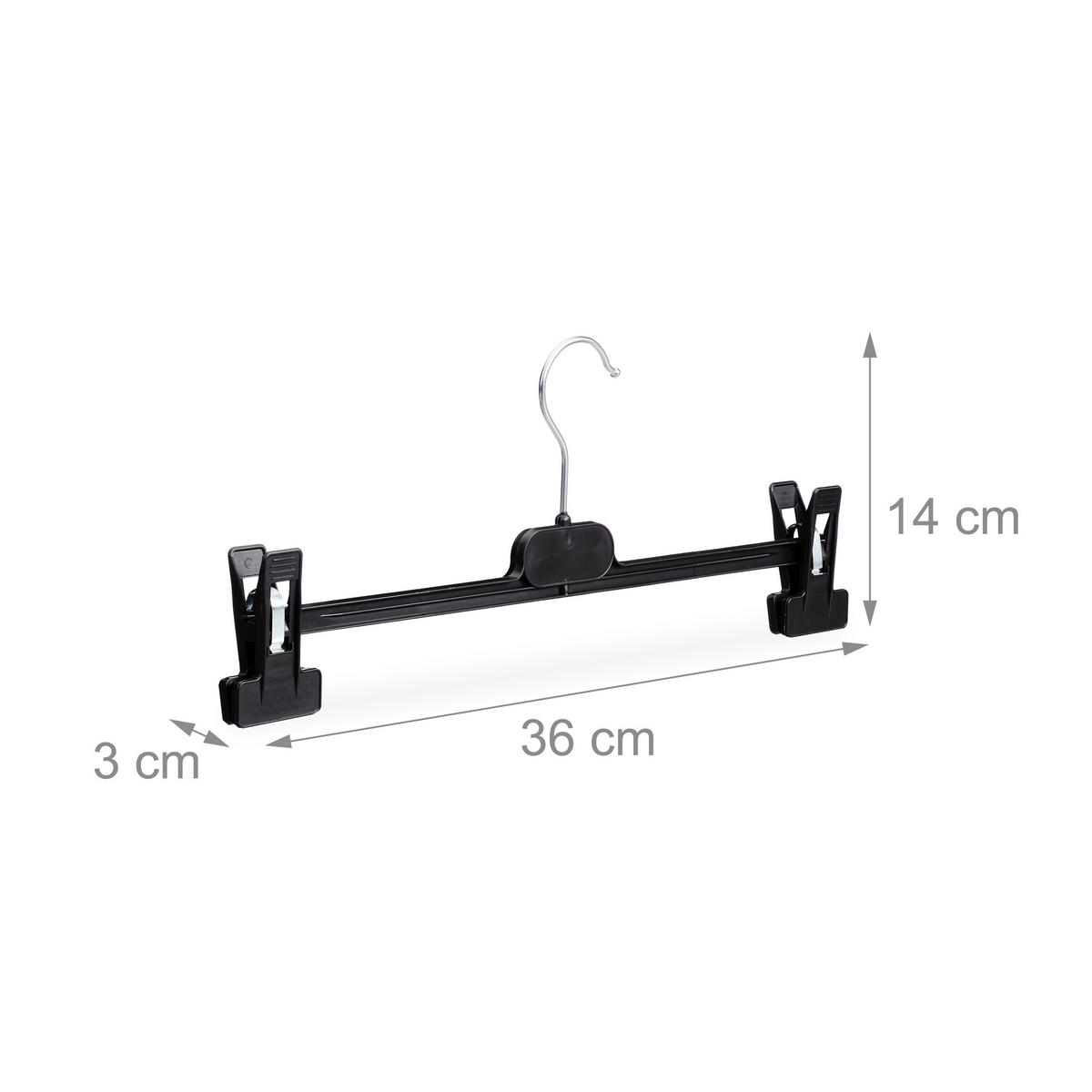 10XKLJUKICE za hlače - črna, kovina/umetna masa (36/14/3cm) - Relaxdays