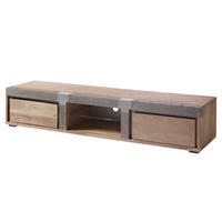 TV-BOARD Akazie 205x48x39 beige lackiert Amsterdam #102 - Beige, Holz (205/39/48cm) - Massivmoebel24