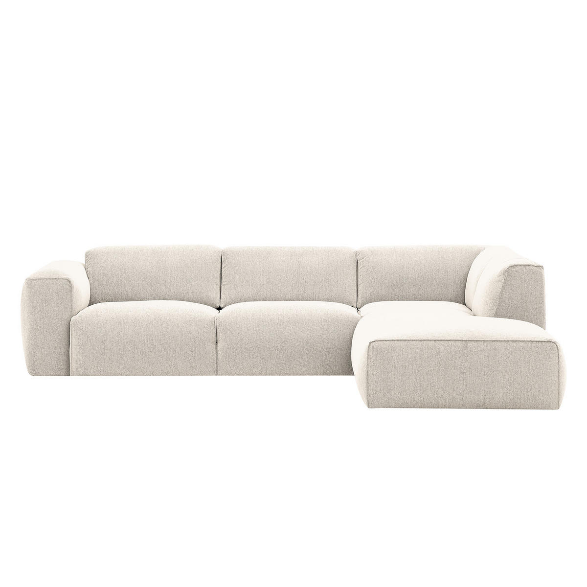 3-SITZER ECKSOFA mit Recamiere - Beige/Schwarz, Kunststoff/Textil (295/231cm) - home24