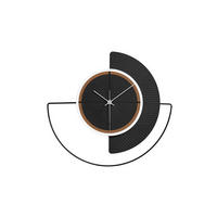 WANDUHR Design Schwarz 54,5/50 cm - Schwarz, Holzwerkstoff/Metall (1.8/50/1cm) - ONZENO