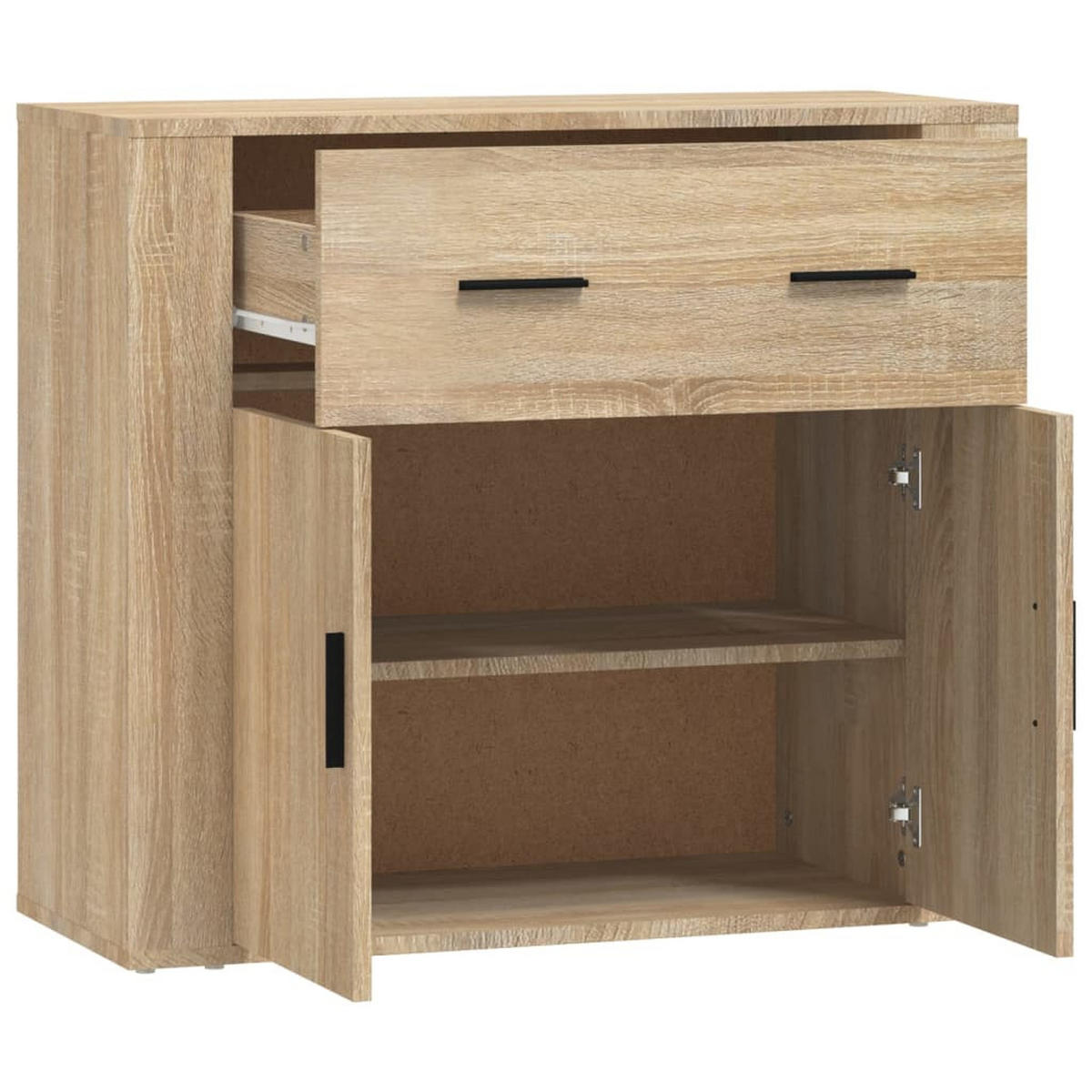 SIDEBOARD Sonoma-Eiche 80x33x70 cm Holzwerkstoff - Beige, Holzwerkstoff (80/70/33cm) - furnicato