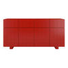 SIDEBOARD Cubo Long, Geometrische 3D Fronten, 169 cm, Rot - Rot, Holz/Holzwerkstoff (168.9/83.8/41.8cm) - Skandica