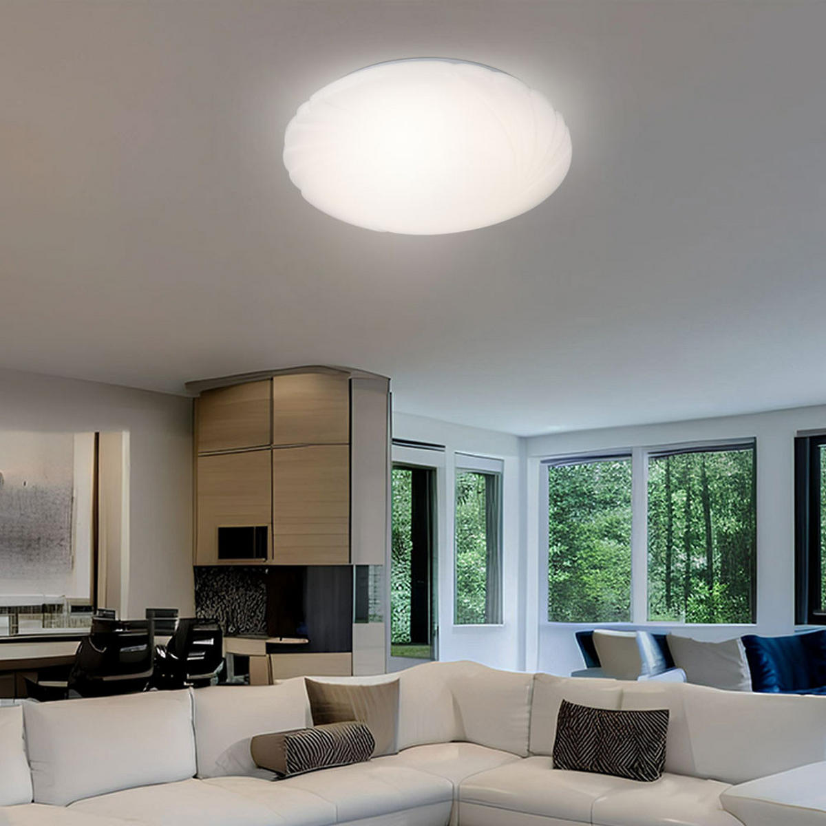 LED DECKENLEUCHTE ILLYA Weiß Metall - Weiß, Metall (30/30/8.5cm) - Globo Lighting