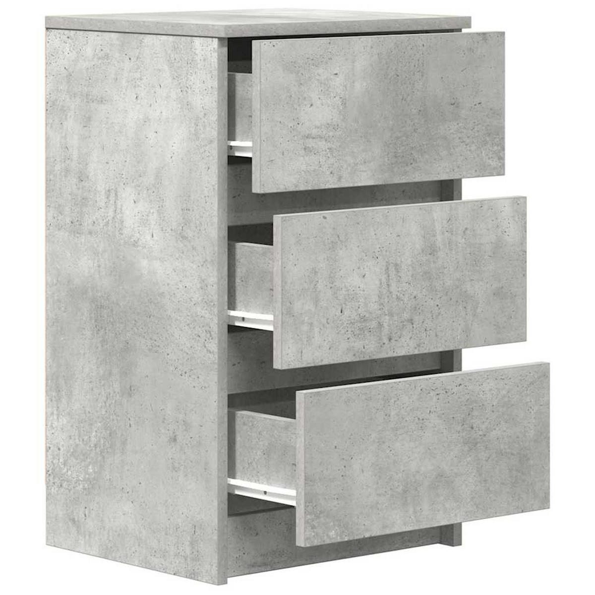 NACHTTISCH Mit 3 Schubladen Betongrau 39/35/65 Cm - Grau, Holzwerkstoff (35/65/39cm) - vidaXL