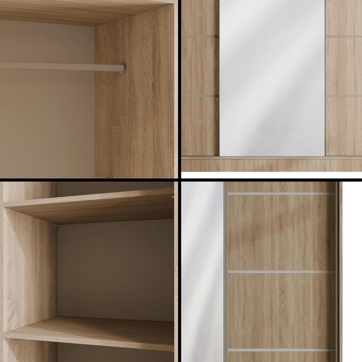 KLEIDERSCHRANK PAOKI - 250 cm - Sonoma Eiche - Sonoma Eiche, Holzwerkstoff (250/215/61cm) - ALTDECOR