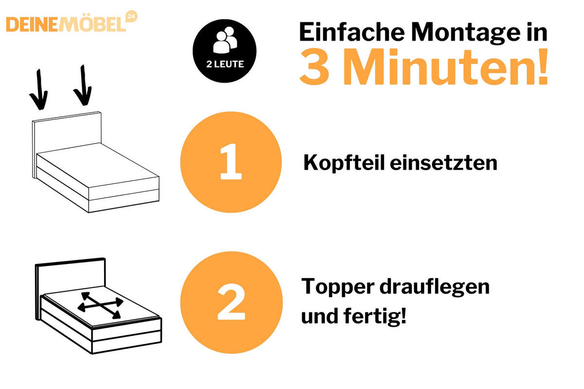 BOXSPRINGBETT JUNG 1 90/200 Velours Schwarz mit Matratzen H3 + H4 - Schwarz, Holz/Holzwerkstoff (92/200cm) - Deine Möbel 24