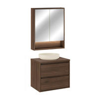 KOPALNIŠKO POHIŠTVO 60cm Edmé 2-delni komplet Les (temno lesno) - rjava, leseni material (60/52.2/46cm) - Petits-meubles