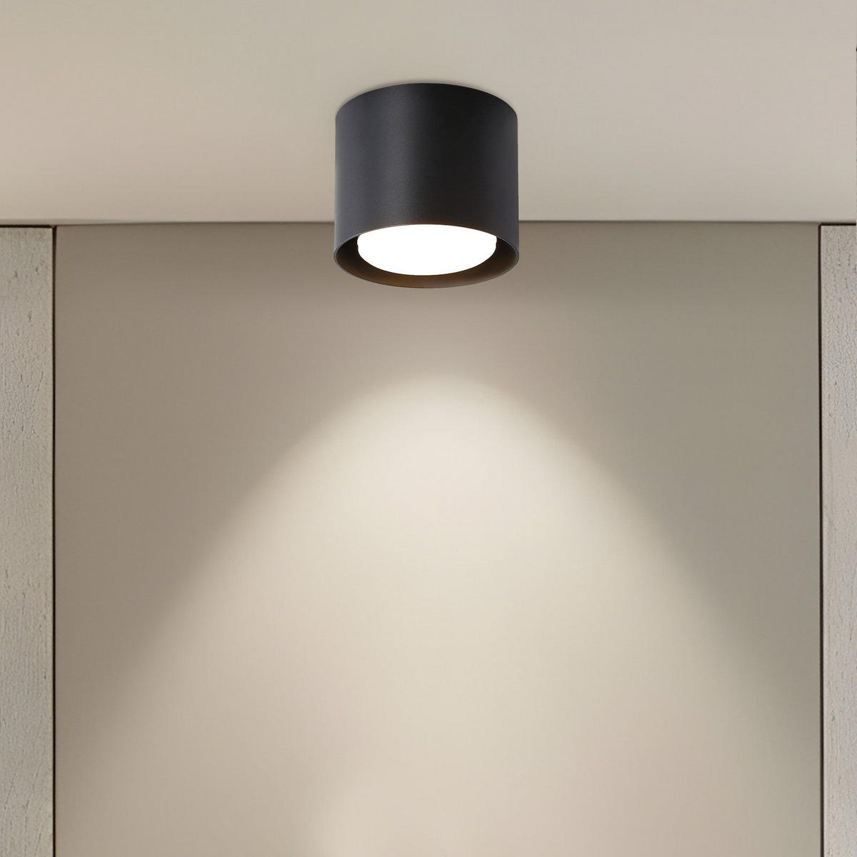 AUFBAULEUCHTE Adelgiso II 10/10/8cm - Schwarz, Metall (10/10/8cm) - Nettlife