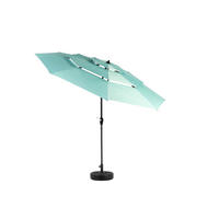 SONNENSCHIRM aus Stahl 294x294x250 cm in Hellgrün mit Kurbel & Neigefunktion - Hellgrün, Metall (294/294cm) - Modfu