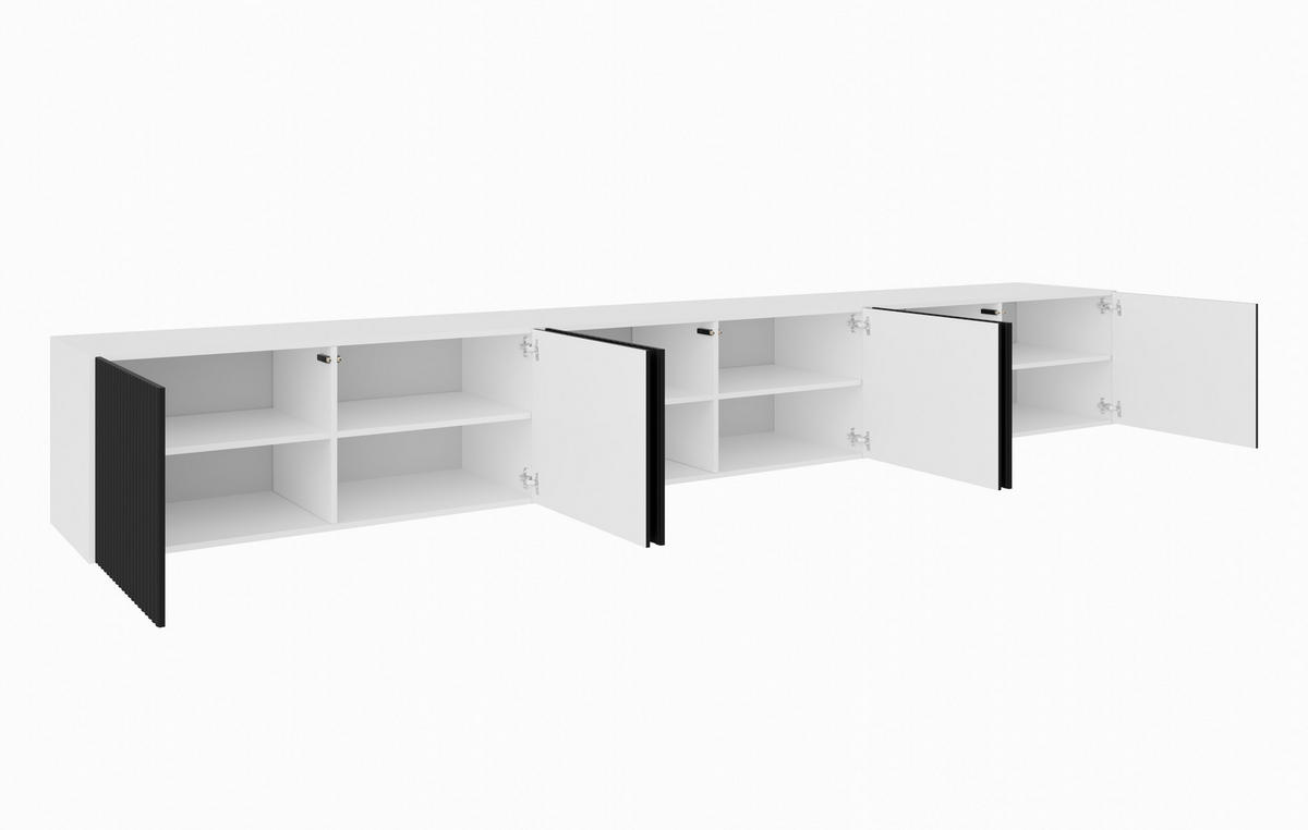TV-SCHRANK NOE - Schwarz/Weiß, Holzwerkstoff (300/41/40cm) - Meblini