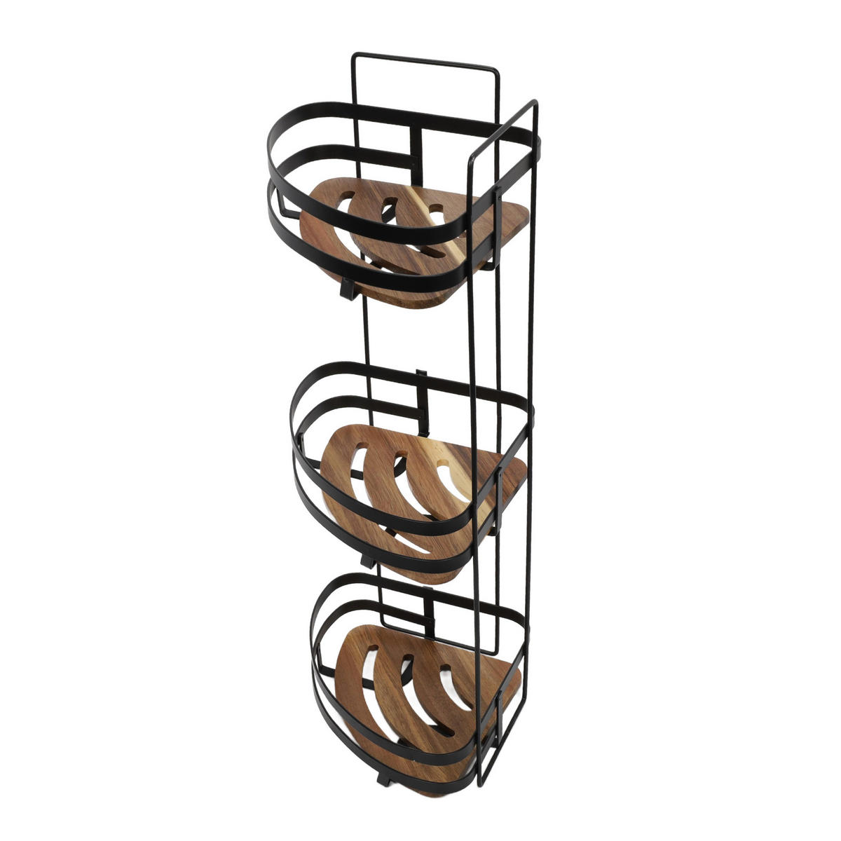 ECKREGAL für die Dusche Blackacia 23,5/19,5/55 cm - Braun, Metall (19.5/55/23.5cm) - 5five Simply Smart