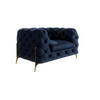 CHESTERFIELD-SESSEL Lexi Marineblau Samt - Goldfarben/Dunkelblau, Holz/Textil (125/75/100cm) - S-Style Möbel