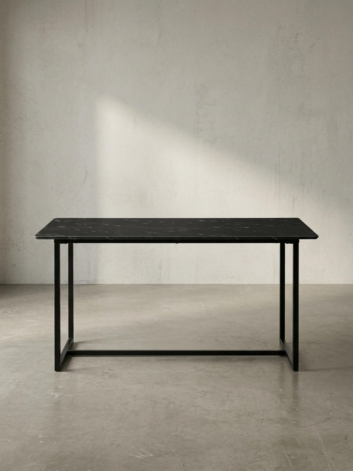 ESSTISCH Marmoroptik Metall Rechteckig Modern Klein, Schwarz 200x90x76 cm - Schwarz, Holzwerkstoff/Metall (90/200/76cm) - KADIMA DESIGN