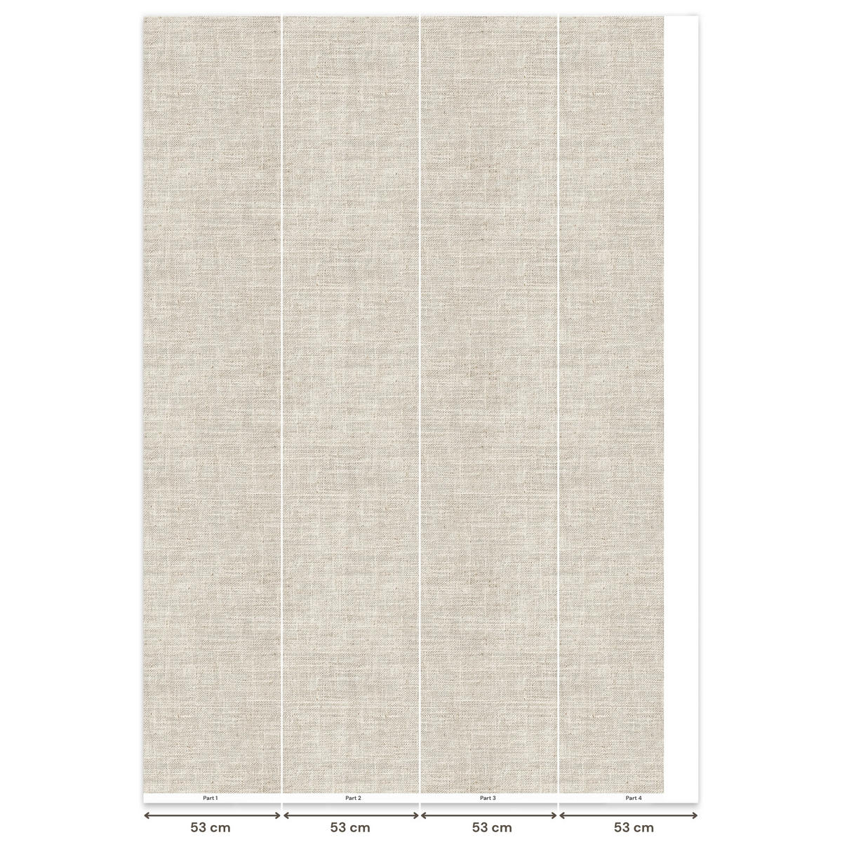 TAPETE - Leinen - Textur - Beige - 200x300 cm - Creme, Papier (200/300cm) - OnlyWow