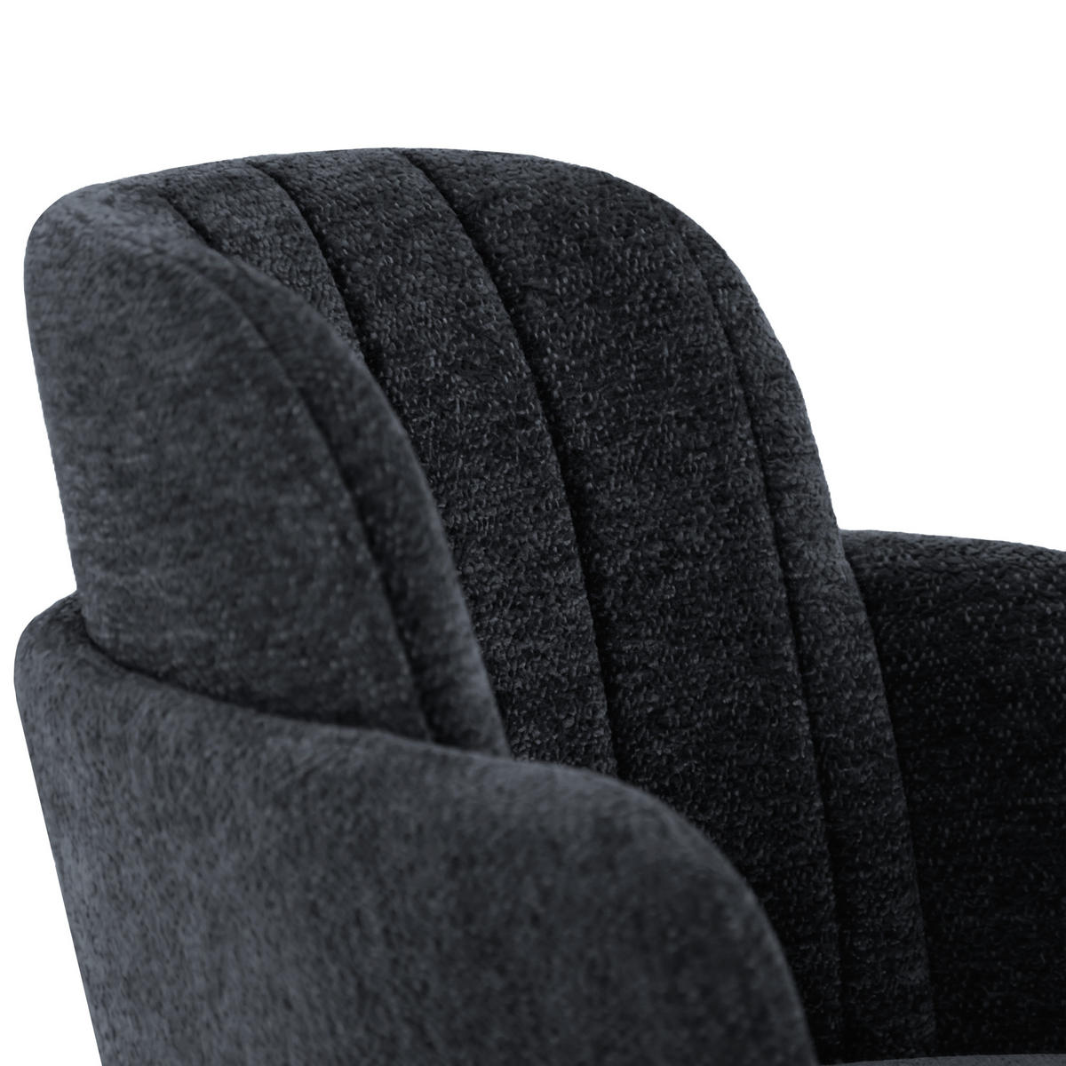 ARMLEHNENSTUHL Velto im Bouclestoff mit Metallbeinen, Anthrazit - Anthrazit/Schwarz, Metall (55/77/51cm) - Beautysofa