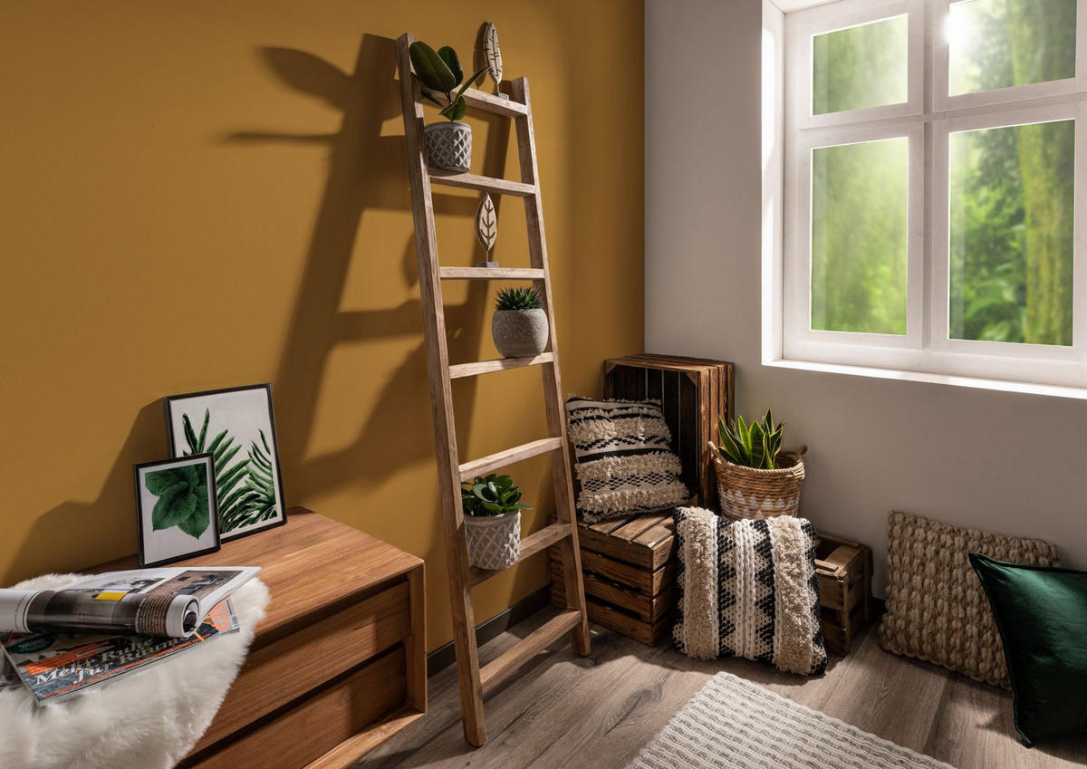 DEKOLEITER Teak 50x5x180 natur unbehandelt BASSANO #134 - Braun, Holzwerkstoff (50/180/5cm) - Massivmoebel24