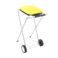 MÜLLEIMER Klassischer Abfallsackständer Mit Deckel und Rollen 83 x 44 x 56 cm Verzinkte Rohre Gelb - Gelb, Metall (44/83/56cm) - PROREGAL
