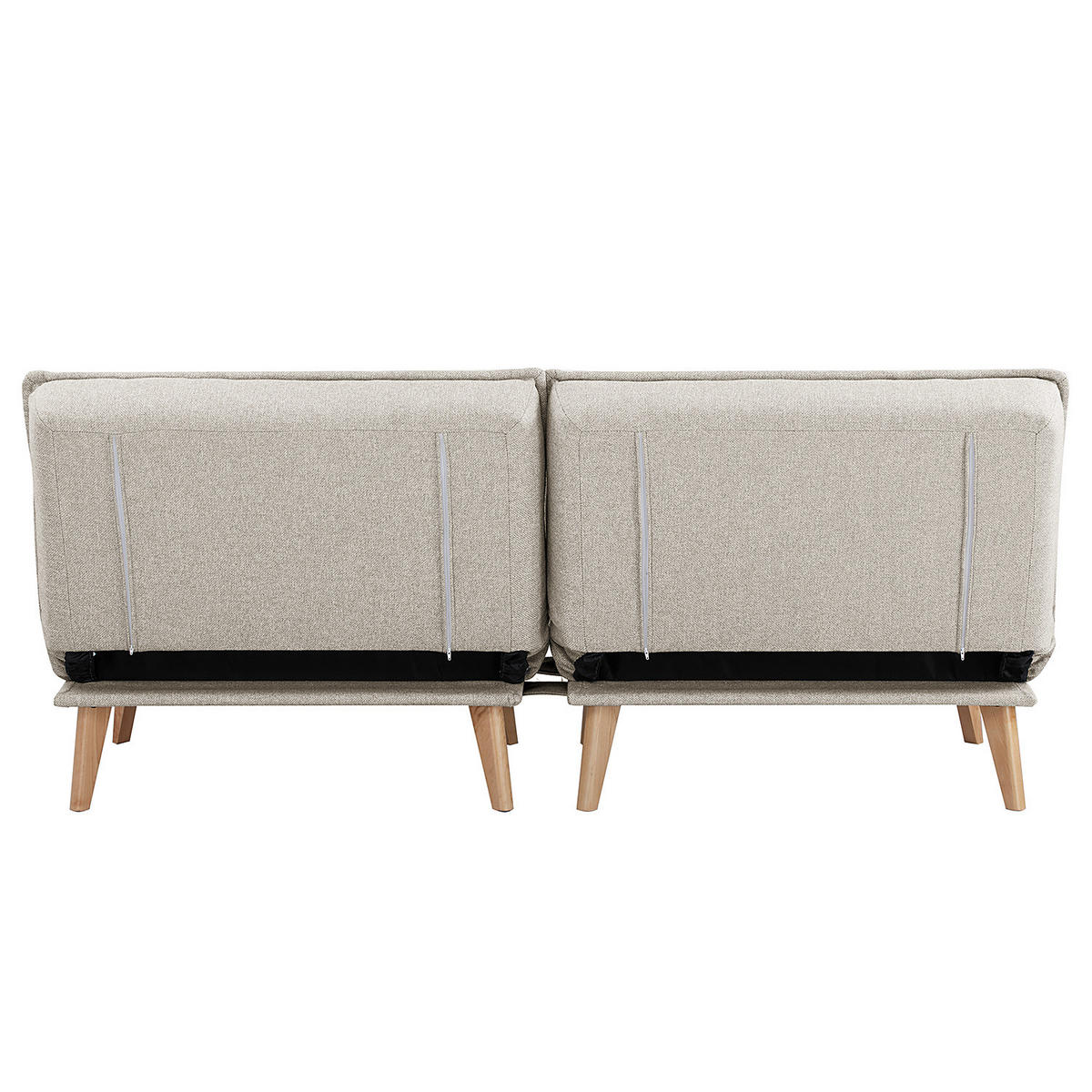 SCHLAFSOFA - Textil / Kiefer teilmassiv - Eichefarben/Hellgrau, Holz/Birkenholz (198/84/83cm) - home24