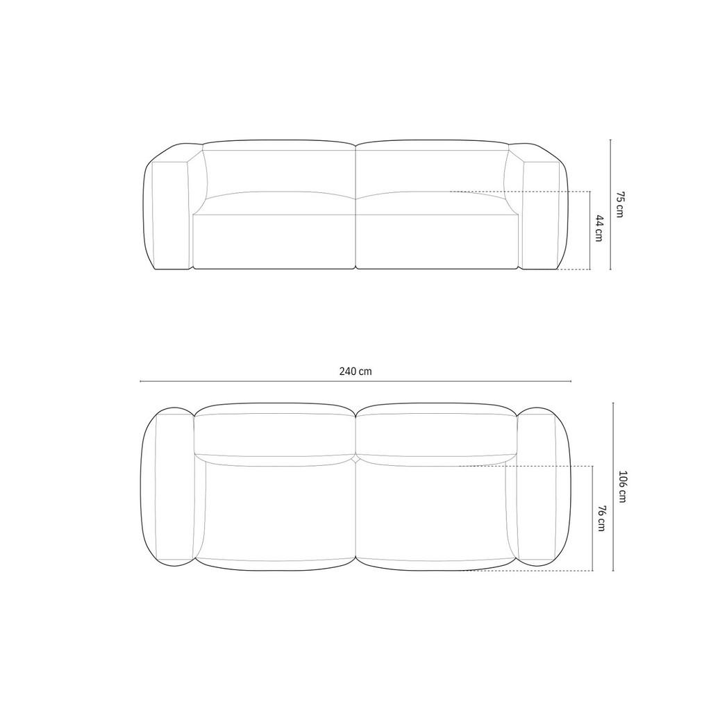 Thumbnail - Micadoni Sofa, Salbeigrün, Textil, 3-Sitzer, 106x75x240 cm, Hergestellt in Europa, Wohnzimmer, Sofas & Couches, Sofas, 3...