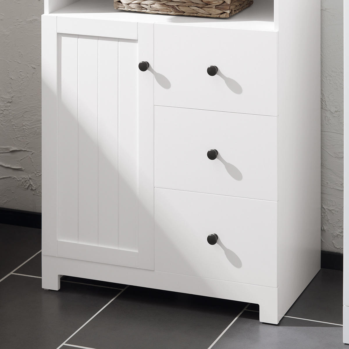 BADEZIMMERSCHRANK Weiß - Weiß, Holzwerkstoff (60/86/33cm) - SoBuy