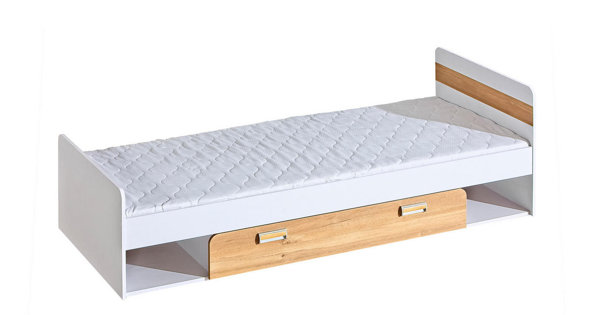 JUGENDZIMMER Lorento in Eiche und Weiß 10 teilig - Weiß, Holzwerkstoff (120/200/80cm)