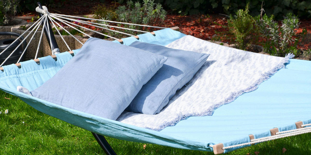 XXL-HÄNGEMATTE für 2 Personen bis 150kg, 200/120 cm, blau - Blau, Textil (120/2.5/200cm) - Amanka