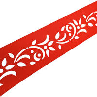 SICHTSCHUTZSTREIFEN PREMIUM Dekor Floral1 Sichtschutz Rot 2,55m - Rot, Kunststoff (255/19cm) - ZAUN|ZU