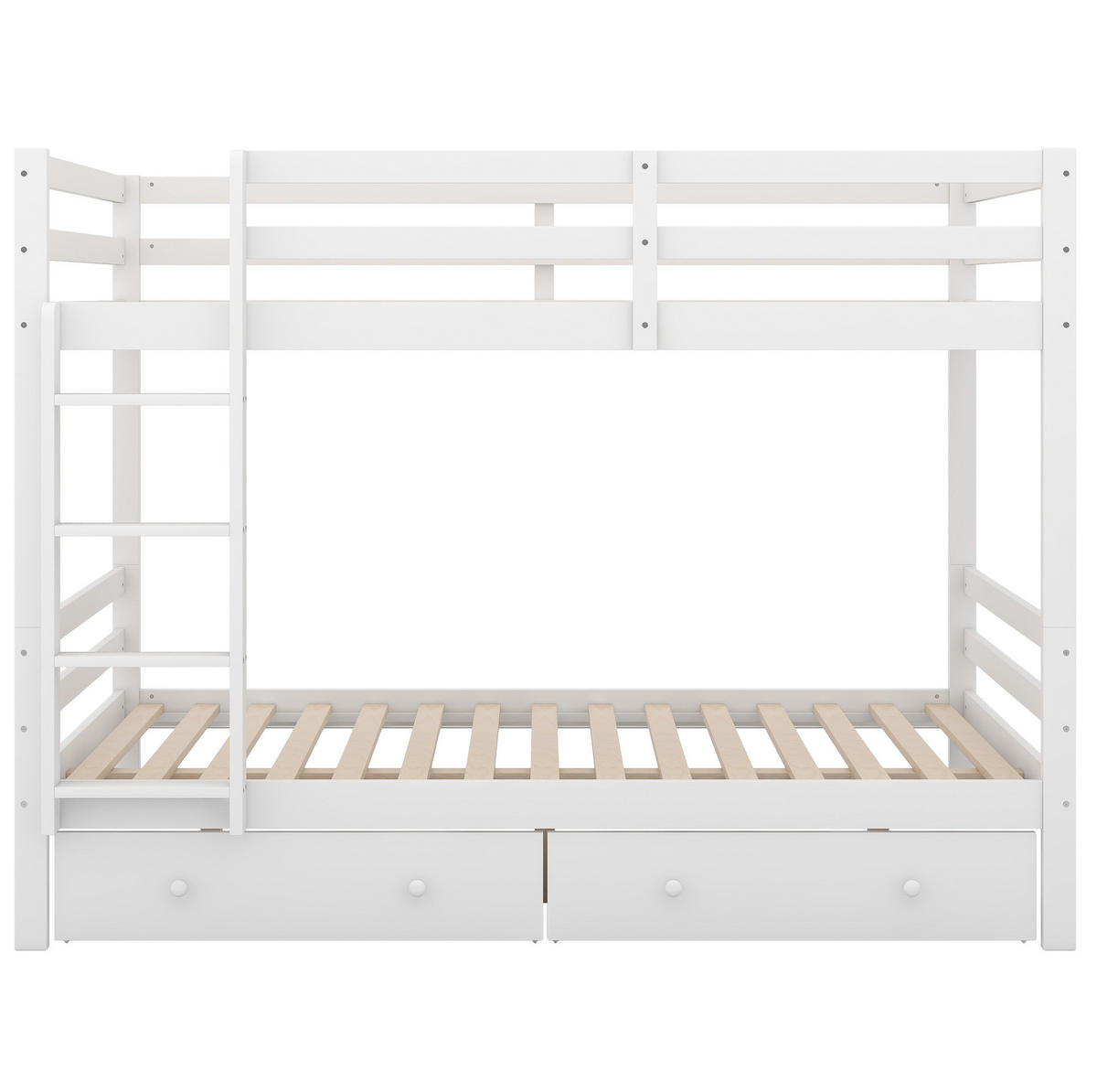 ETAGENBETT 140/200 cm Weiß mit Schubladen und Treppe - Weiß, Holz (140/200cm) - BEAOK