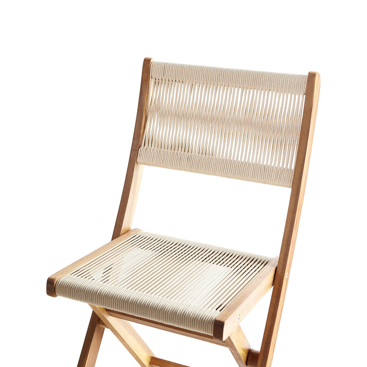 GARTENMÖBEL-SET 4-Sitzer Beige Prossedi - Hellbraun/Beige, Holz (120/75/60cm) - Beliani