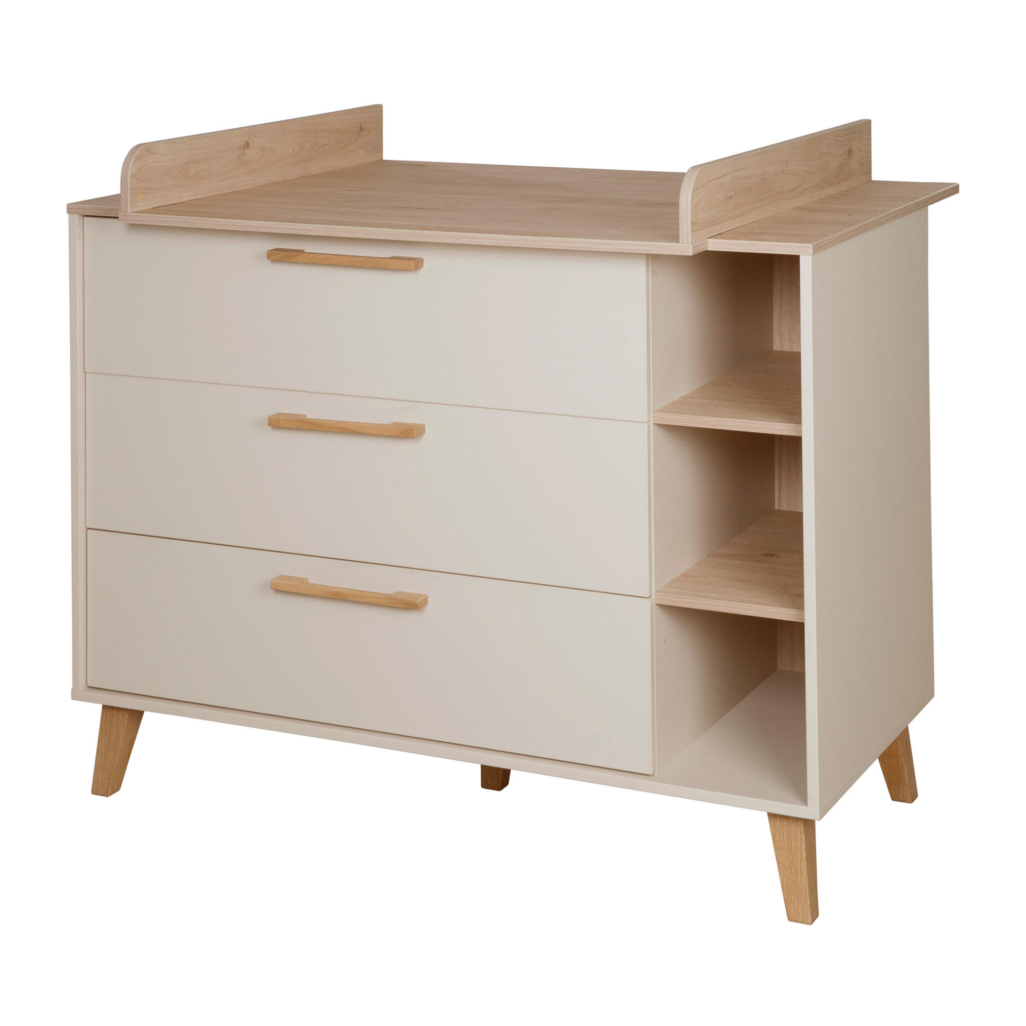 WICKELKOMMODE breit inkl. Wickelansatz Jil - Kastanienfarben/Kaschmir, Holz/Holzwerkstoff (117/103/78cm) - Roba
