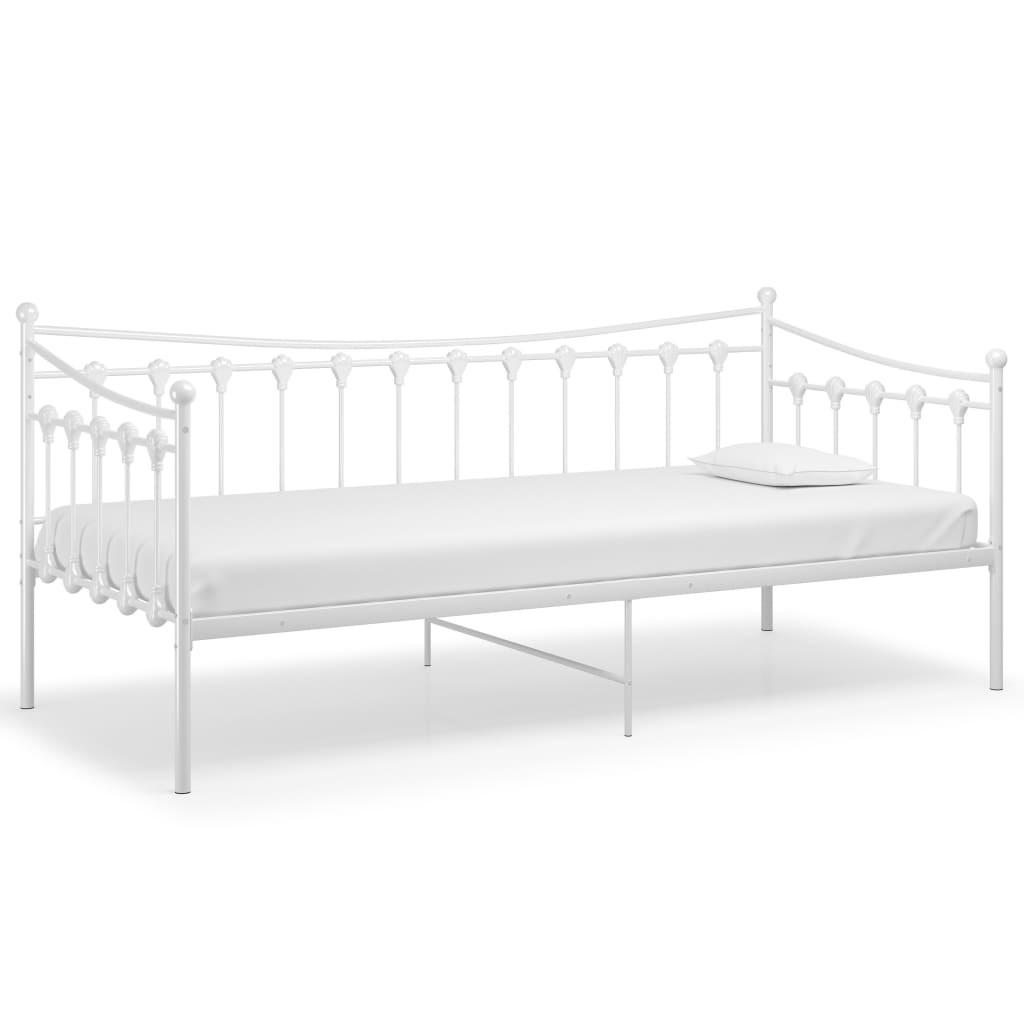 SCHLAFSOFA Bettgestell Weiß Metall 90x200 cm - Weiß, Metall (95/91.5/206cm) - furnicato