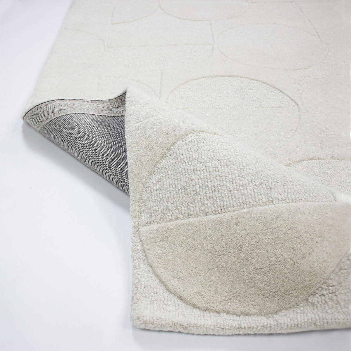 WOLLTEPPICH DEBEN, geometrisch, aus Wolle, Elfenbein, 60 x 230 cm - Champagner, Textil (230/60cm) - KADIMA DESIGN
