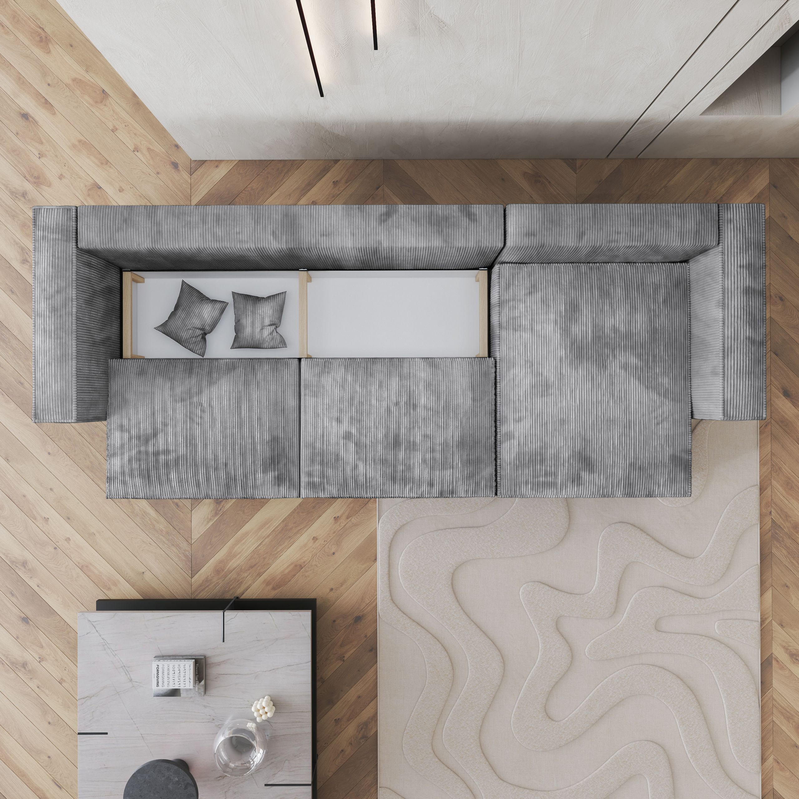 Thumbnail - Masseno Ecksofa, Gelb, Holz, 5-Sitzer, L-Form,L-Form, 347x148 cm, Wohnzimmer, Sofas & Couches, Wohnlandschaften, Ecksofa...