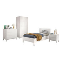 KINDERZIMMER SET Keely Kiefer weiß Bett Nachtkonsole Schrank Kommode - Weiß, Holz (58/196/99cm) - 58aufmkessel
