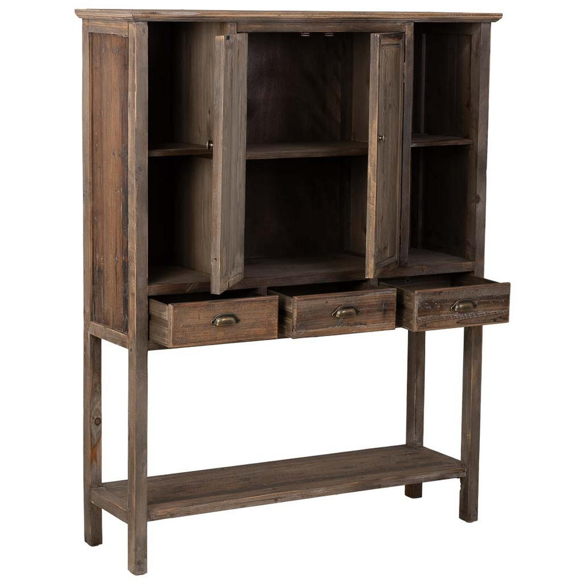 HIGHBOARD mit 2 türen und 3 schubladen 127x40x163 cm - Braun, Holz (127/136.5/40cm) - Wanderlust