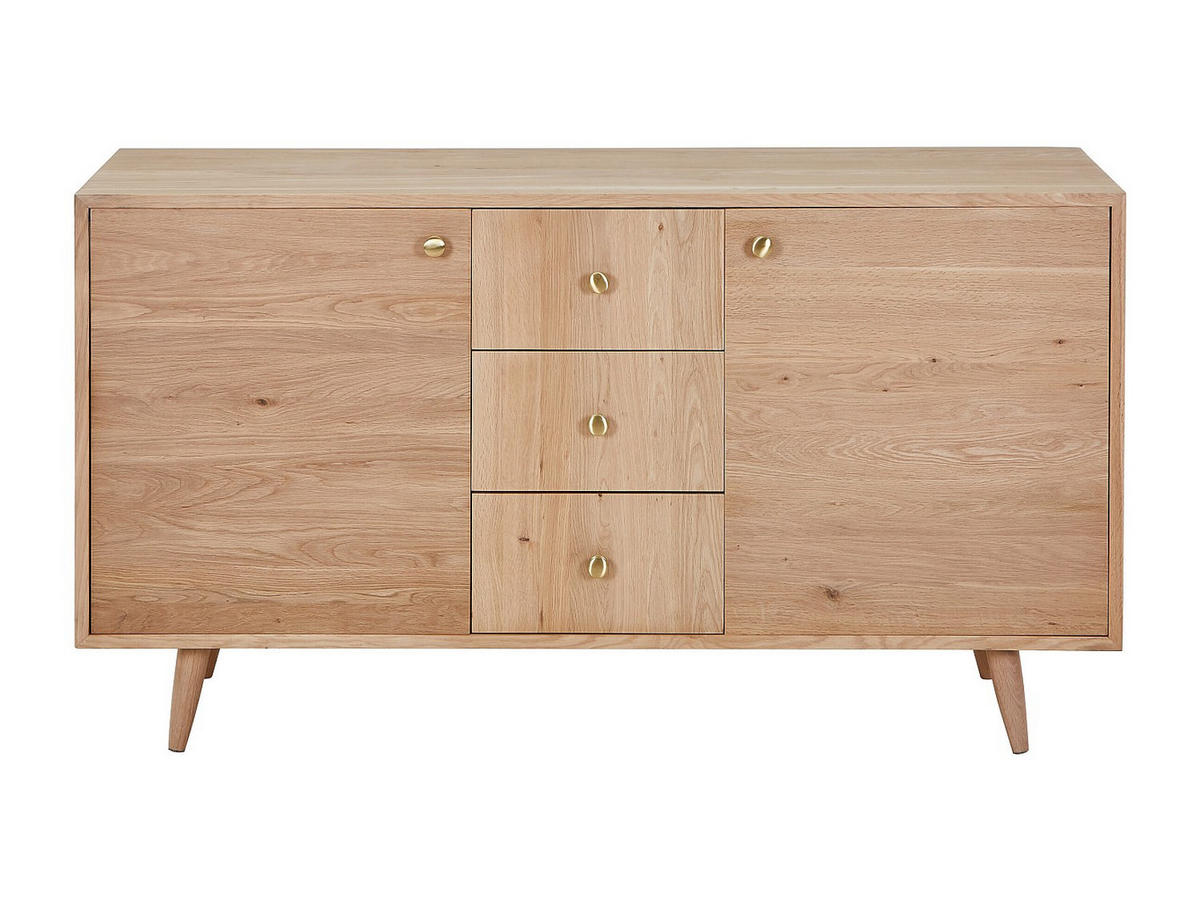 WASCHBECKENUNTERSCHRANK - 145cm x 50.5cm - Massivholz - naturfarben hell - ZARENO - Naturfarben, Holz (145/80/50.5cm) - Vente-Unique
