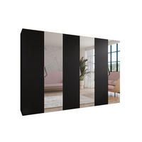 DREHTÜRENSCHRANK 202/300/52 6-türig - Beige/Schwarz, Holz/Metall (300/202/52cm) - Abiks Möbel