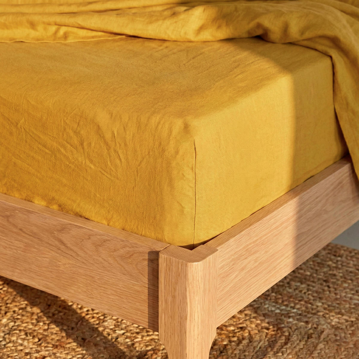 SPANNBETTTUCH basic 200x200x32 cm senf - Gelb, Textil (200/200cm) - Happy Friday