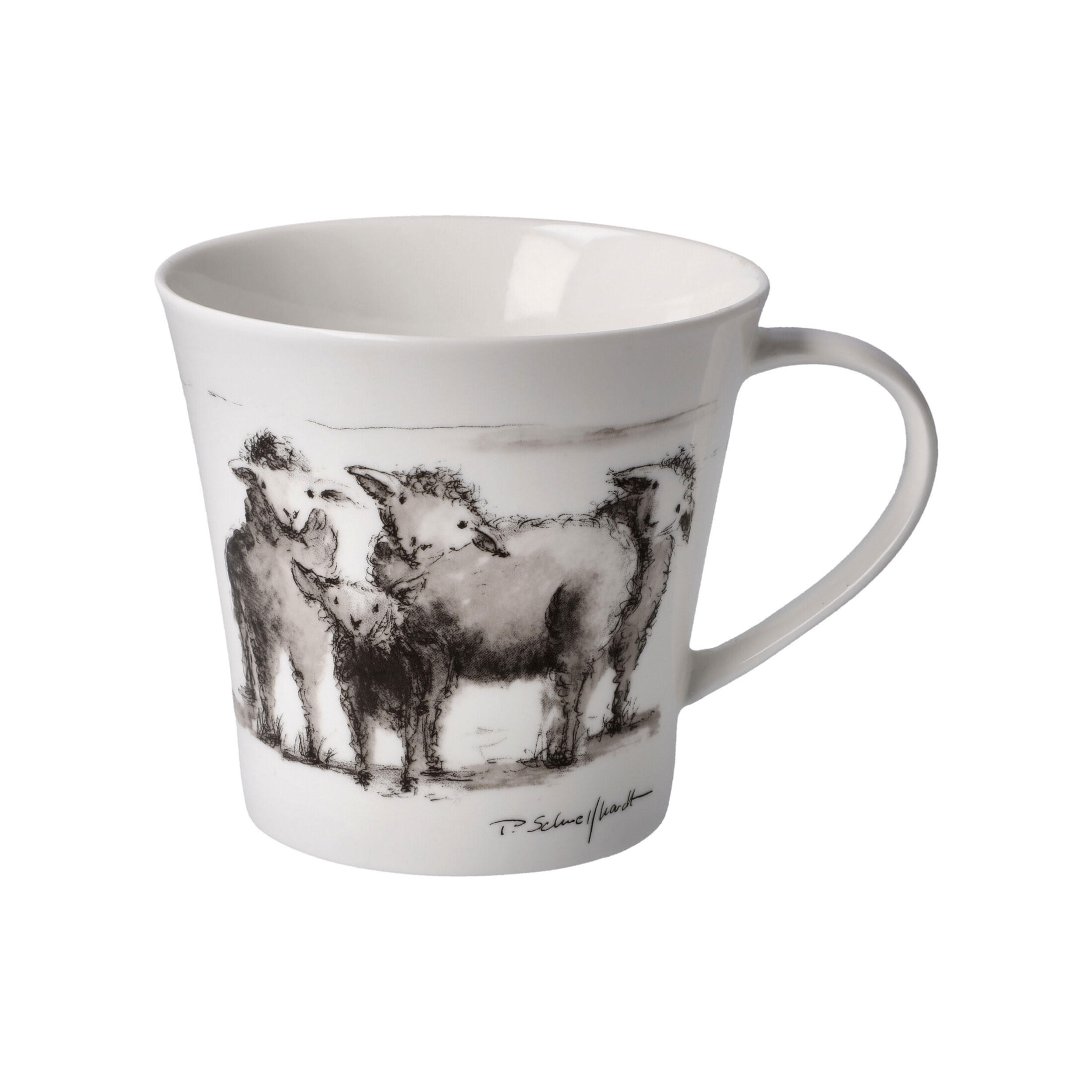 TEETASSE Peter Schnellhardt - Neugierige Horde, Fine Bone China, Bunt, 350 ml - Multicolor, Keramik (0.35L) - Goebel