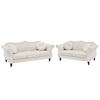 SOFA-SET 5-sitzer Samtstoff Beige Skien - Beige, Textil (200/91/83cm) - Beliani