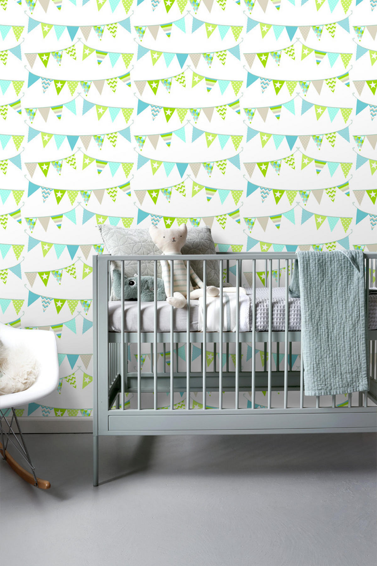 TAPETE Girlande 53 cm x 10.05 m - Türkis, Papier (53/0.1cm) - ESTAhome
