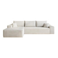ECKSOFA 270/175/83 cm Weiß Cord mit Chaiselongue, Linke Seite - Weiß, Textil (270/175cm) - Oxeza