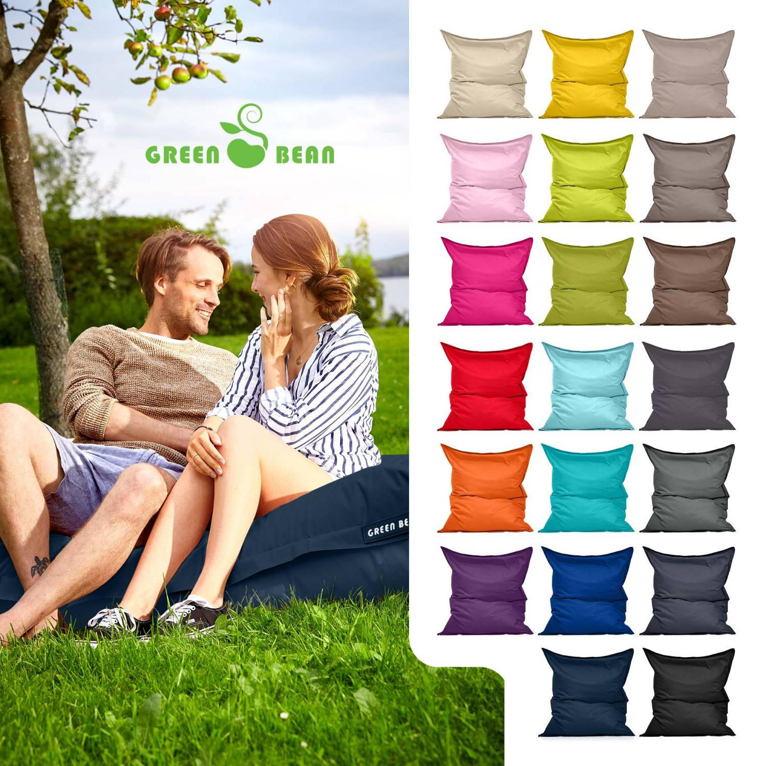 SITZSACK XXL "Square" 140x180cm - 380 L - Dunkelblau, Textil (140/25/180cm) - Green Bean