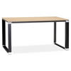 SCHREIBTISCH Modern Chromdetails Große Arbeitsfläche KERIX, Beige-Schwarz 140x70x74 cm - Beige/Schwarz, Holz/Metall (70/140/74cm) - KADIMA DESIGN