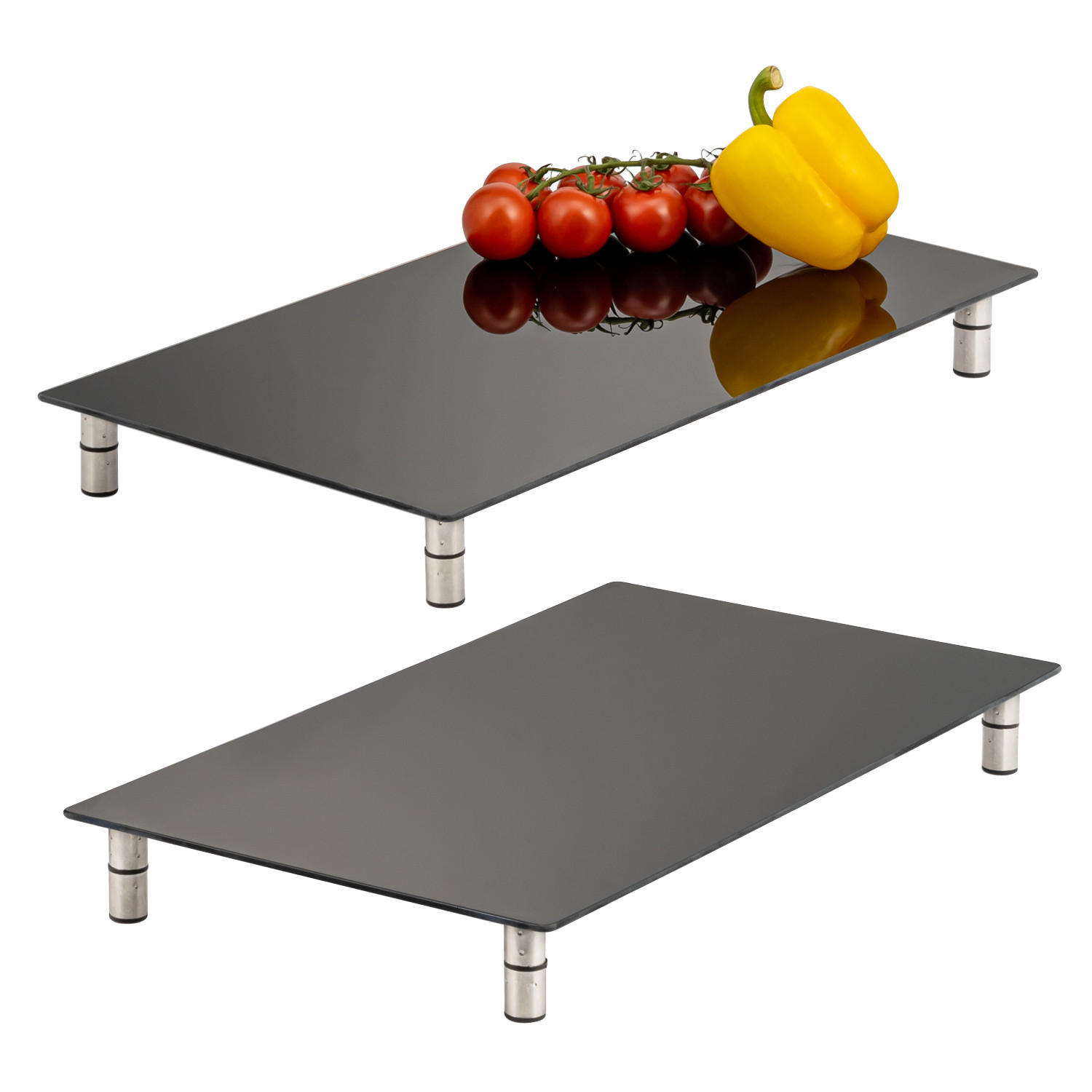 HERDABDECKPLATTE 2er-Set, schwarz - Schwarz, Glas (30/6/52cm) - bremermann