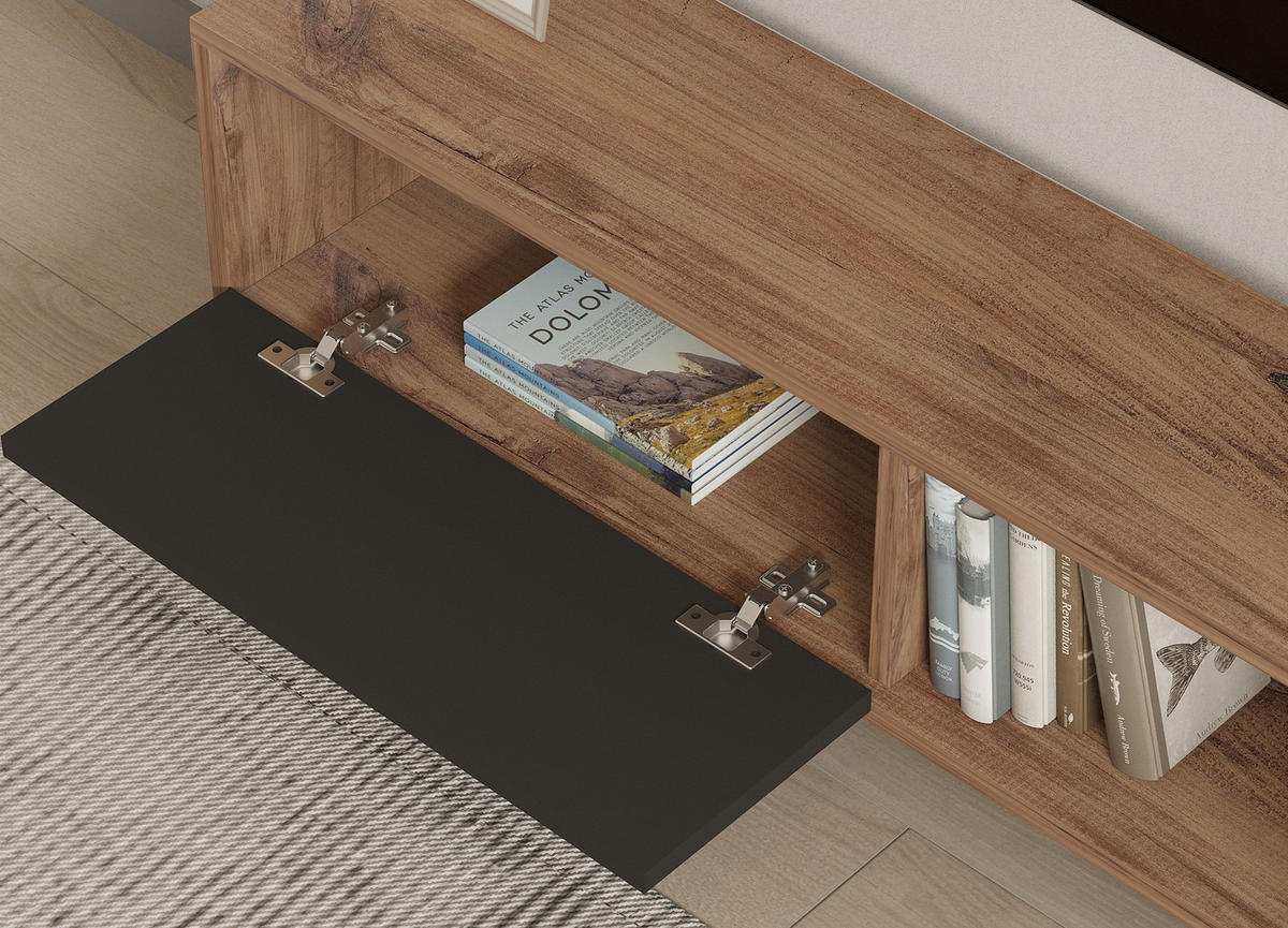 TV-MÖBEL Ova Eiche-Anthrazit - Grau, Holz (120/36/25cm) - Habitat Garten