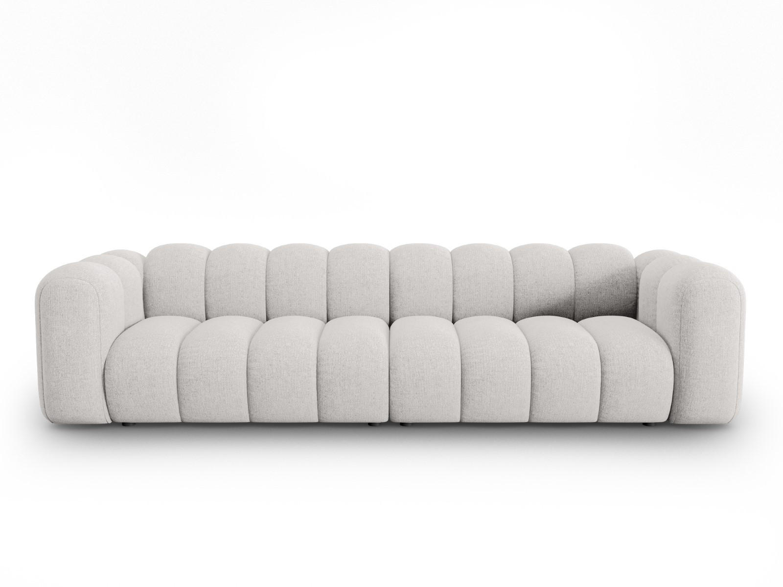 SOFA modular Lupine aus Chenille-Stoff hellgrau 4 Sitzplätze - Hellgrau, Textil (95/70/290cm) - Micadoni