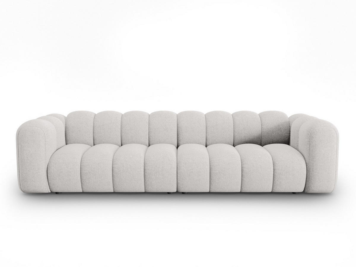 SOFA modular Lupine aus Chenille-Stoff hellgrau 4 Sitzplätze - Hellgrau, Textil (95/70/290cm) - Micadoni